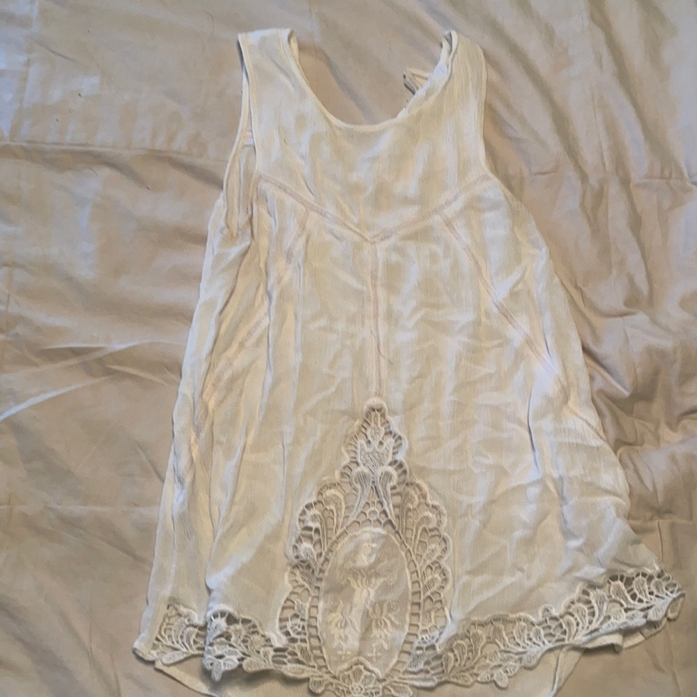 White tank with lace detail